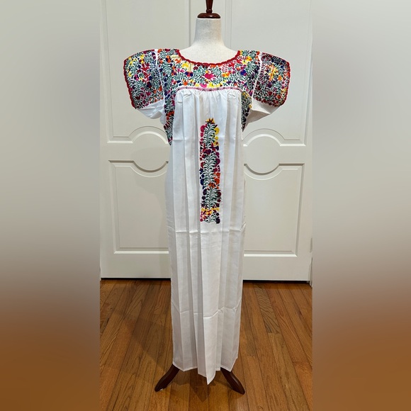 PC # E-1559 Dresses & Skirts - San Antonino Maxi Dress,Oaxaca Mexican dress.Hand Embroidered with Silk Threads.